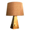 Accent Wooden Table Lamp Handcrafted Fabric Shade Kaaj