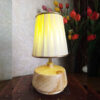 Accent Wooden Table Lamp Handcrafted White Liana