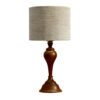 Accent Wooden Table Lamp Handcrafted Cream Narvan