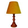 Accent Wooden Table Lamp Handcrafted Brown Orhan