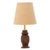 Accent Wooden Table Lamp Handcrafted Cream Shade Sima