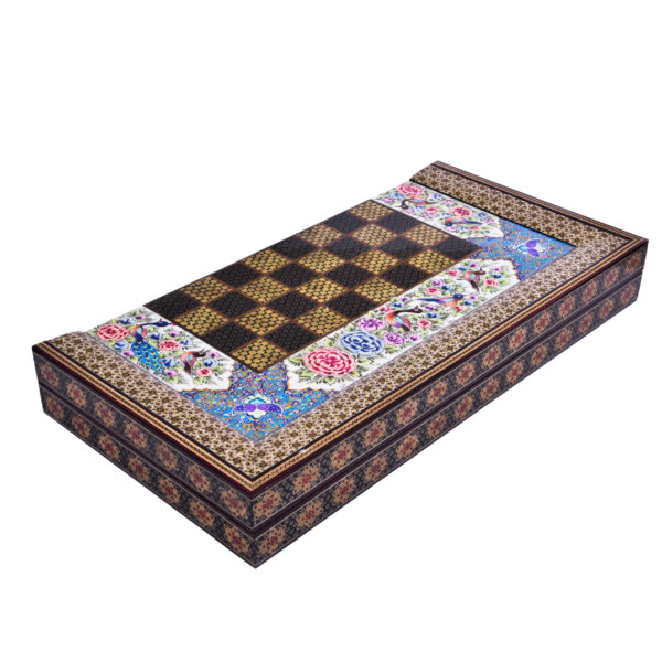 Persian Inlaid Wooden Marquetry Chess Board Model Chakavak