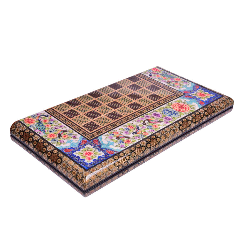 Persian Inlaid Wooden Marquetry Chess Board Model Golban