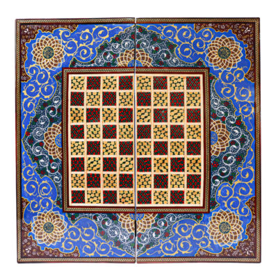 Persian Wooden Marquetry Chess Board Model Shamseh