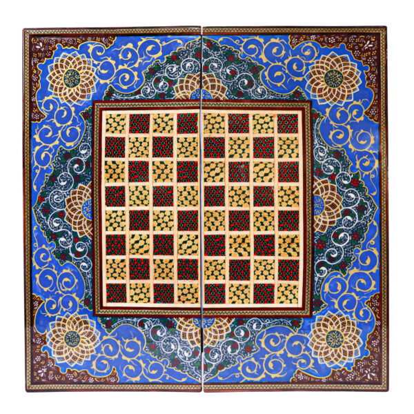 Persian Wooden Marquetry Chess Board Model Shamseh