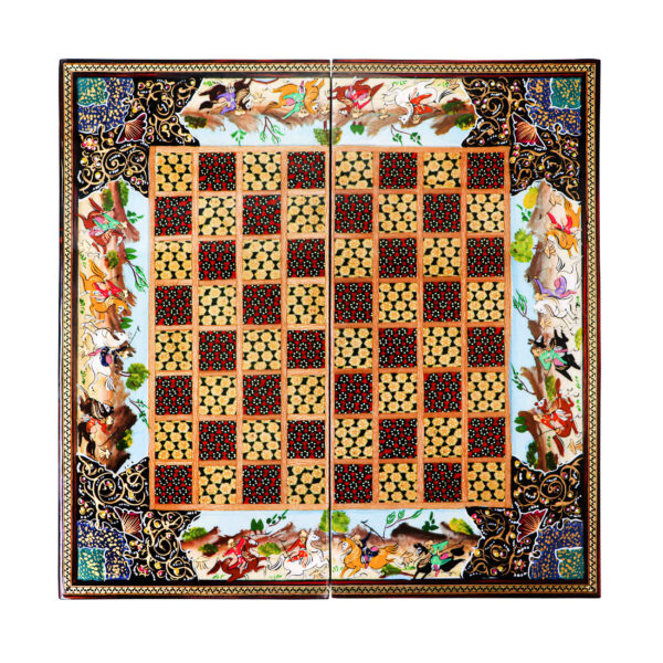 Persian Marquetry Chess Board Tazhib