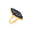 Steel Signet Ring with Garnet Resin Covered and Gold Plated Jaan Calligraphy
