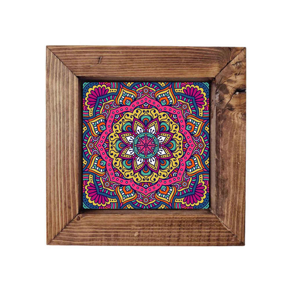 Decorative Persian Framed Ceramic Tile - Eslimi