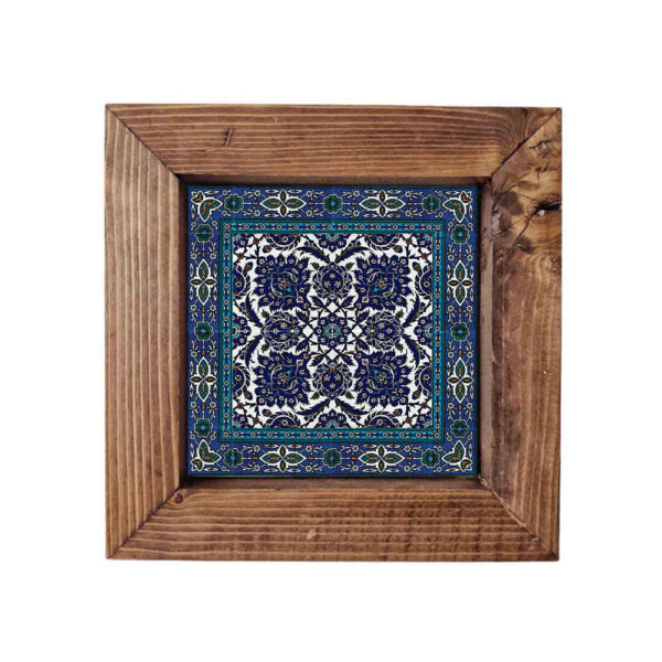 Decorative Persian Framed Ceramic Tile - Kaashi