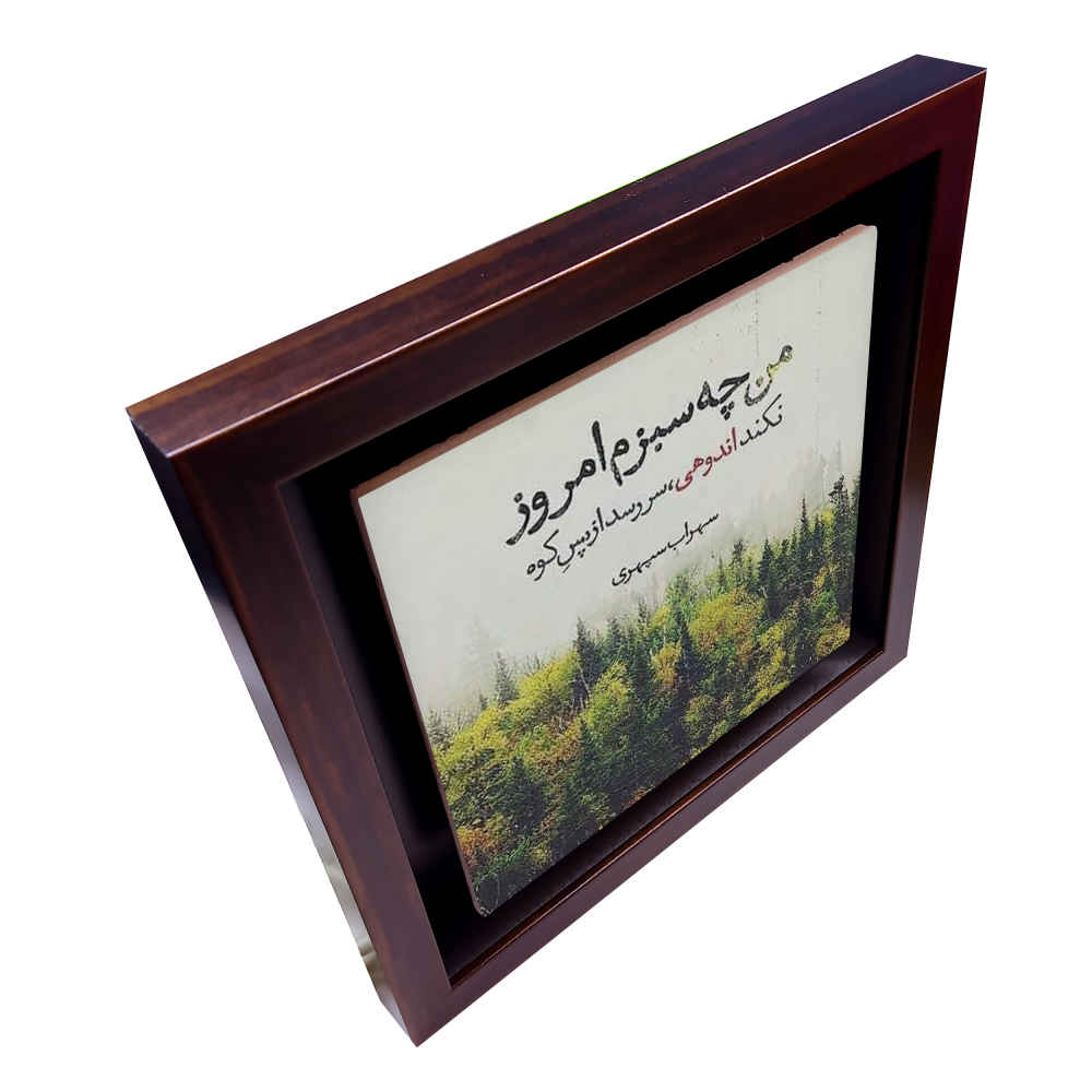 Decorative Persian Framed Ceramic Tile – Sabz