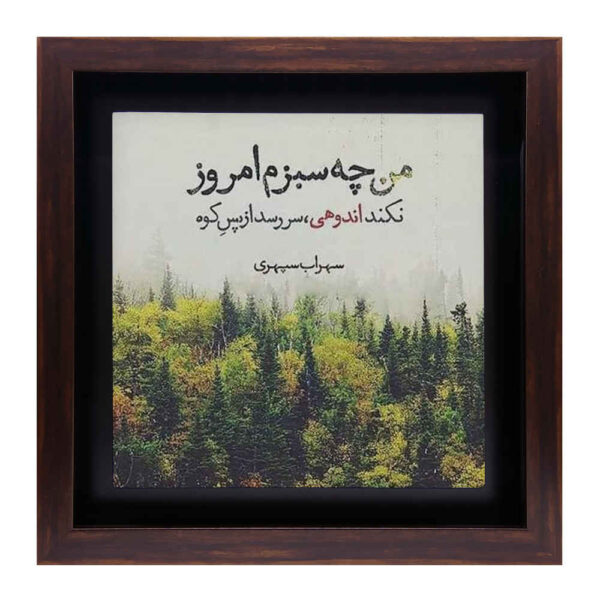 Decorative Persian Framed Ceramic Tile - Sabz