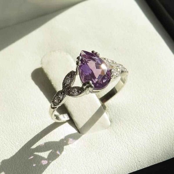 Purple Amethyst Silver Ring For Women Mana