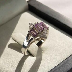 Purple Amethyst Women's Silver Ring