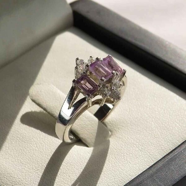 Purple Amethyst Silver Ring For Women Maleka