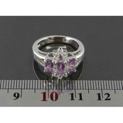 Purple Amethyst Silver Ring For Women Maleka