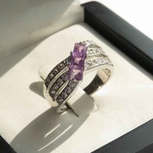 Purple Amethyst Women's Silver Ring