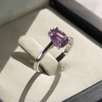 Purple Amethyst Silver Ring For Women Zarif