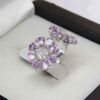 Purple Amethyst Silver Ring For Women Shokofeh