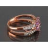 Purple Amethyst Silver Ring For Women Flower