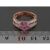Purple Amethyst Silver Ring For Women Flower