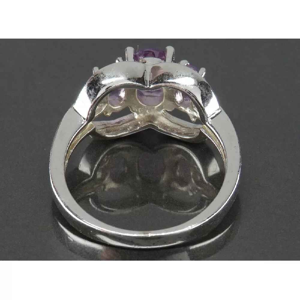 Purple Amethyst Silver Ring For Women Banafshe