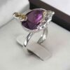 Purple Amethyst Silver Ring For Women Bahar