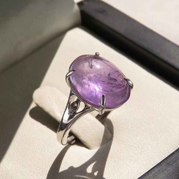 Purple Amethyst Silver Ring For Women Damle