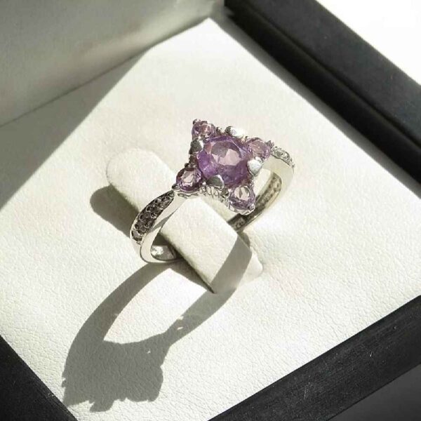 Purple Amethyst Silver Ring For Women Sara