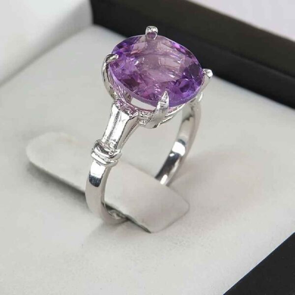 Purple Amethyst Silver Ring For Women Mahshid