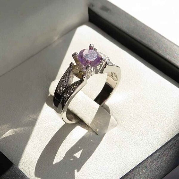 Purple Amethyst Silver Ring For Women Sanaz