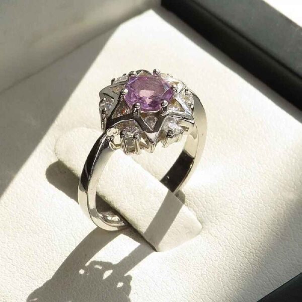 Purple Amethyst Silver Ring For Women Setareh