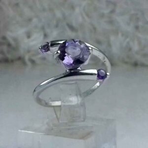 Purple Amethyst Silver Ring For Women Asli