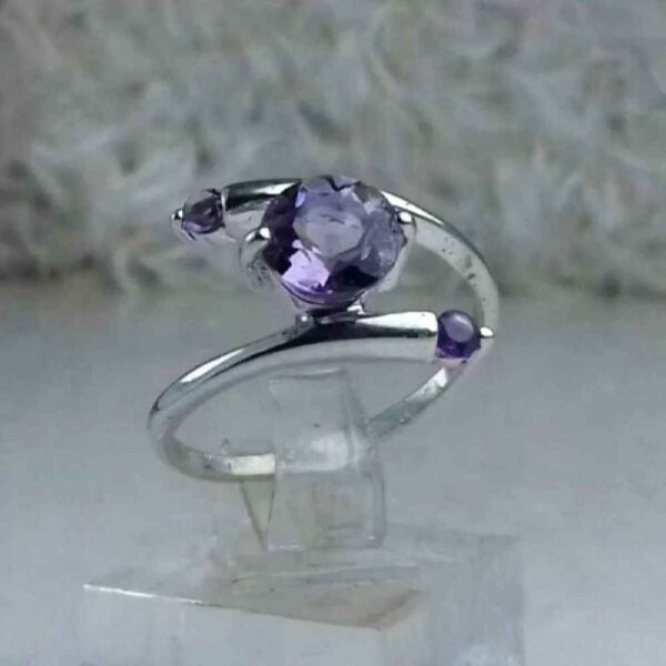 Purple Amethyst Silver Ring For Women Asli
