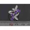 Purple Amethyst Silver Ring For Women Butterfly