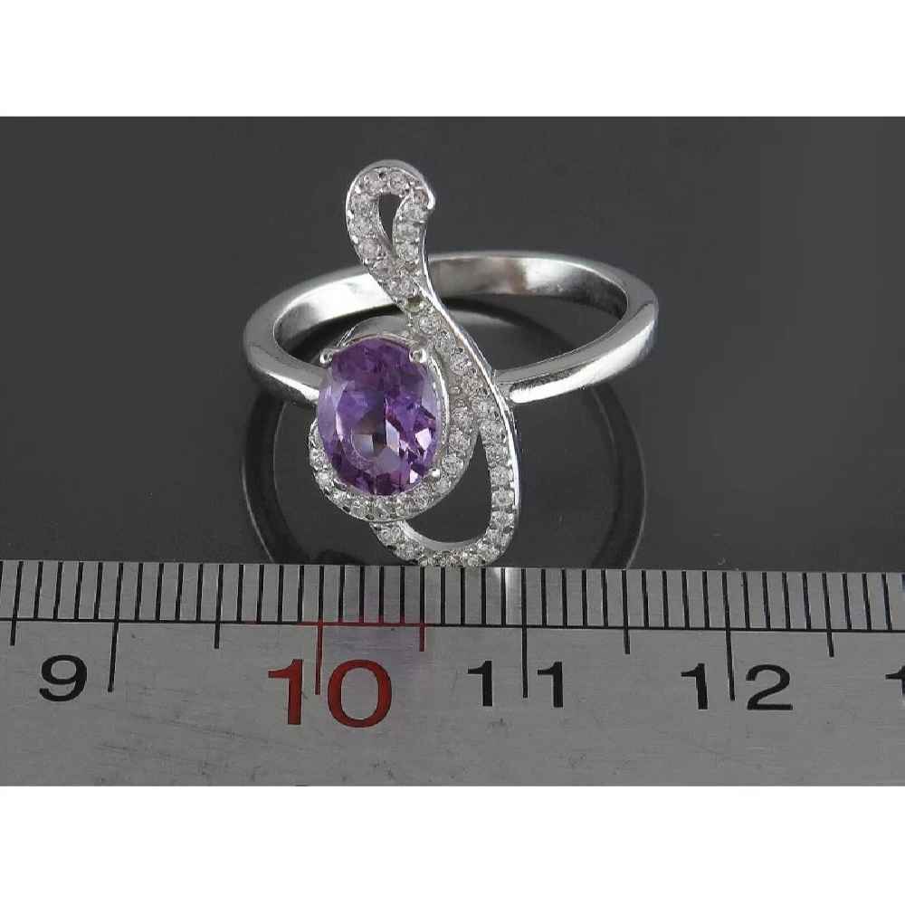 Purple Amethyst Silver Ring For Women