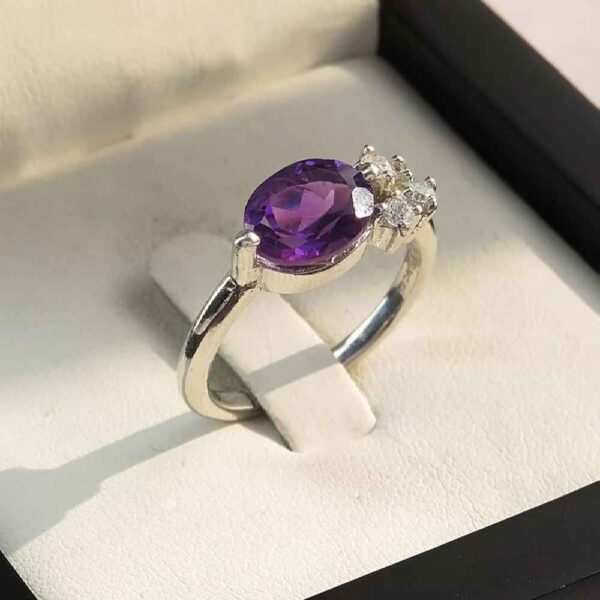 Purple Amethyst Silver Ring For Women Mehrnaz