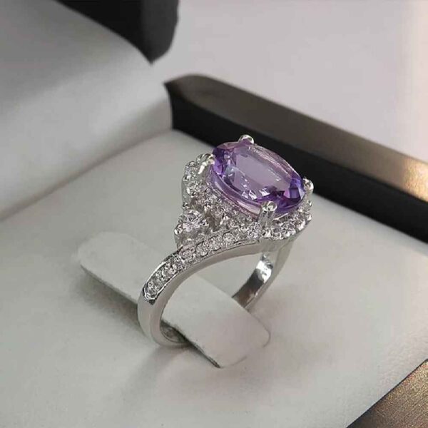 Purple Amethyst Silver Ring For Women Princess