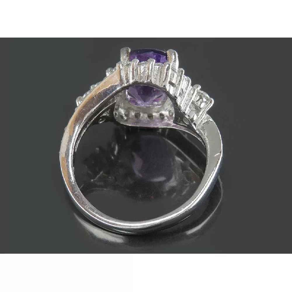 Purple Amethyst Silver Ring For Women Princess