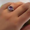 Purple Amethyst Silver Ring For Women Princess