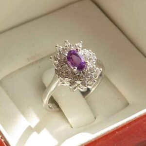 Purple Amethyst Women's Silver Ring