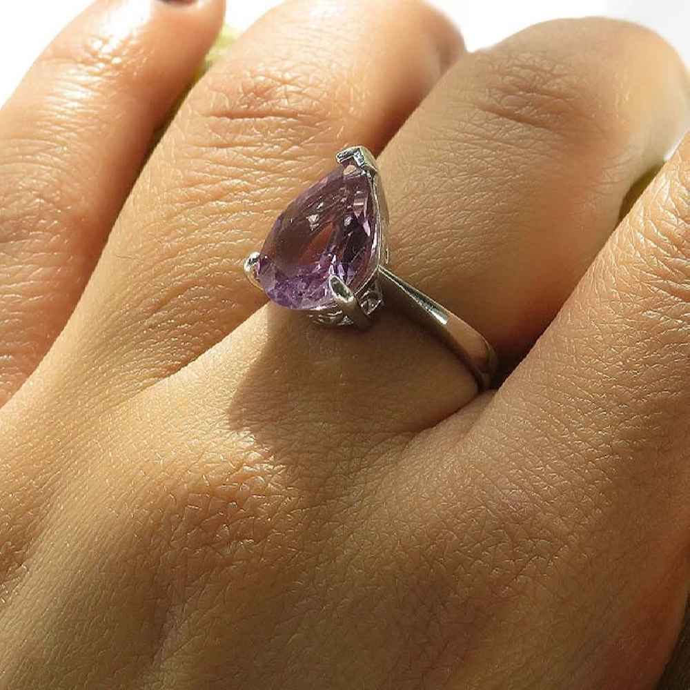 Purple Amethyst Silver Ring For Women Ashk