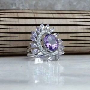 Purple Amethyst Women's Silver Ring