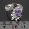 Purple Amethyst Silver Ring For Women Ashrafi