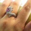 Purple Amethyst Silver Ring For Women Ashrafi