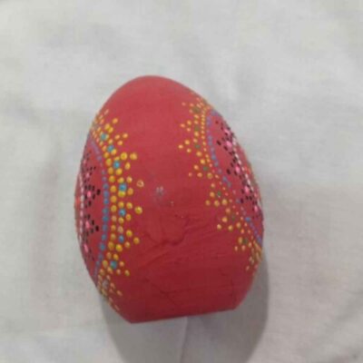 Decorative Hand Painted Pottery Egg – Red Bita