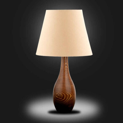 Set of 2 Accent Wooden Table Lamp Handcrafted Safa