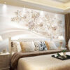 White Floral Wall Mural Model Navazesh for Modern Interiors