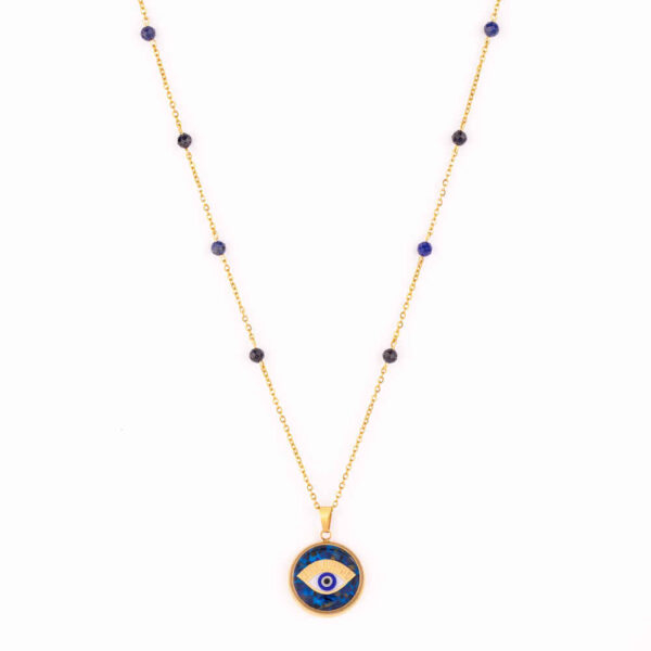 Persian Gold Plated Necklace for Women Janan with Evil Eye