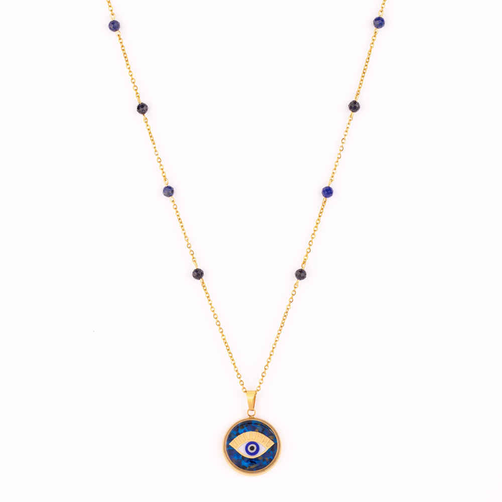 Persian Gold Plated Necklace for Women Janan with Evil Eye