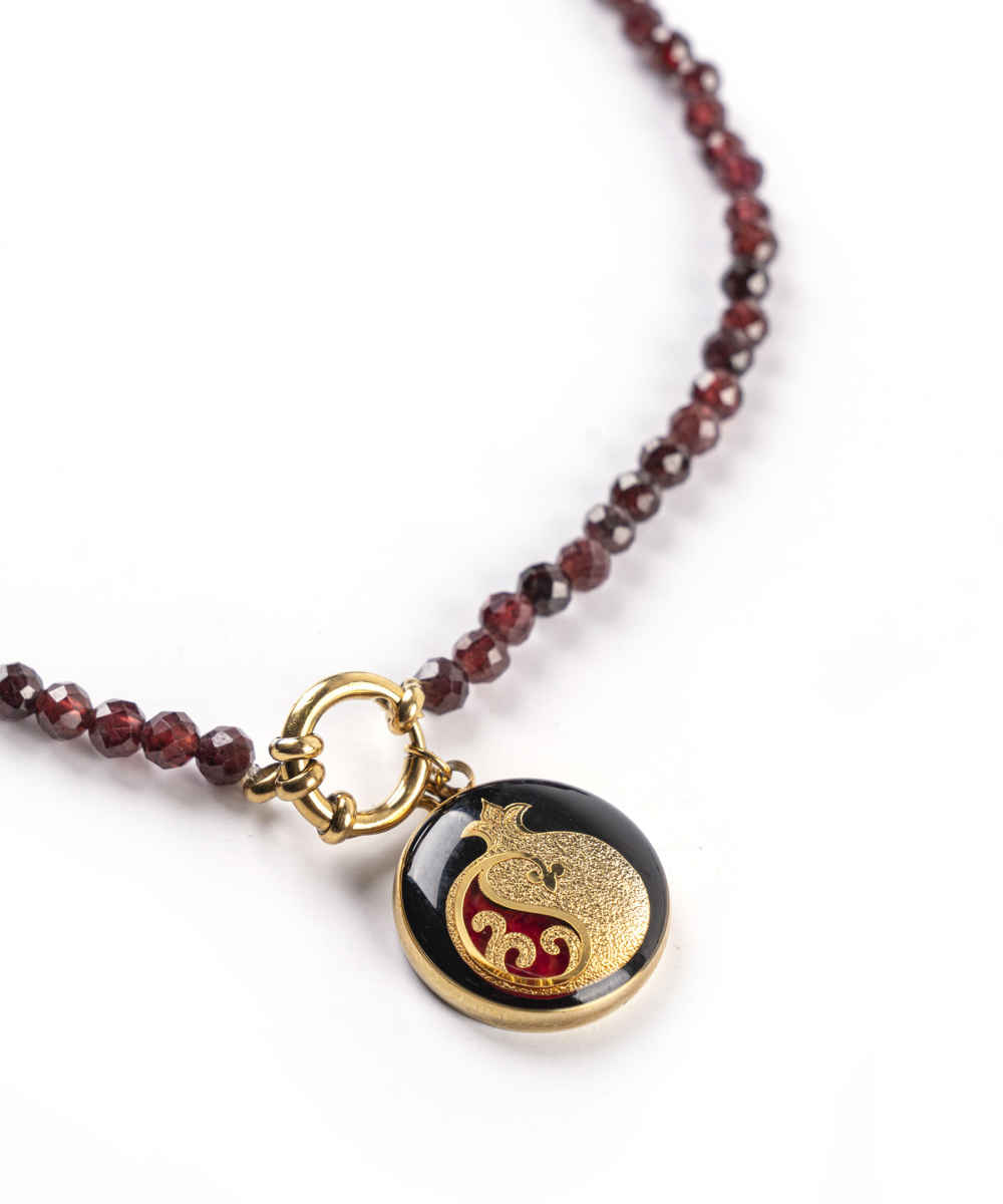 Women's Beaded Chain Link Necklace Model Nazli ShopiPersia